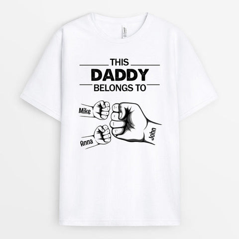 Personalised This Daddy Belongs To T-shirts as dad gifts from daughter