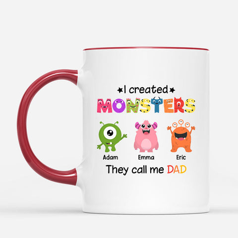 Personalised I Created Monsters They Call Me Dad Mug as fathers day gift from daughter
