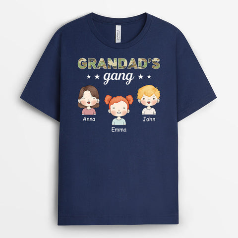 Personalised Daddy's Gang Camouflage T-Shirts as gifts for dad from daughter