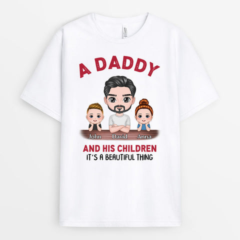 Personalised A Daddy And His Children T-shirts as fathers day gifts from daughter