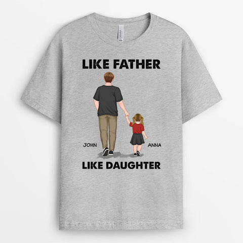 Personalised Like Father Like Daughter T-shirts as gift from daughter to father
