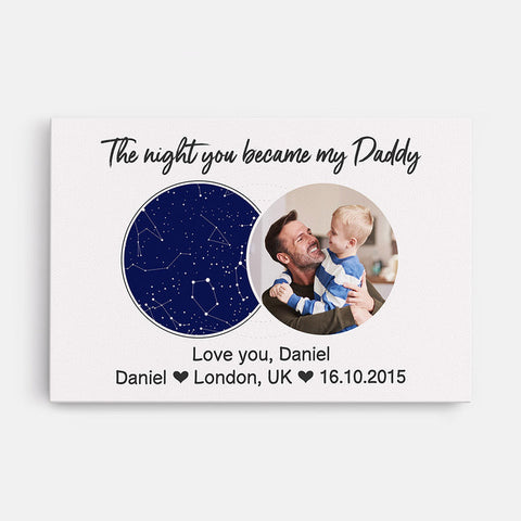 Personalised The Night You Became My Daddy Canvas as dad gifts from daughter