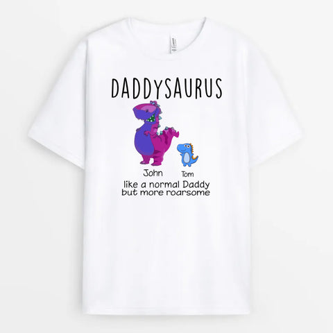 Personalised Daddysaurus T-shirt as Father's day gifts from son UK