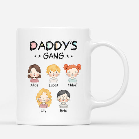 Personalised Daddy's Gang Mugs as gift for papa from son[product]