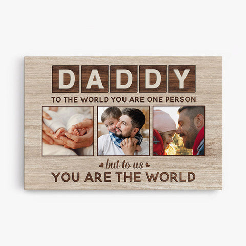 Personalised Canvas for Father's Day features including pictures of your family and heartfelt Fathers Day quotes from daughter[product]