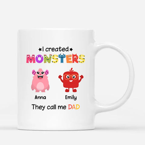 personalised fathers day cups from kids to daddy with names and illustration[product]