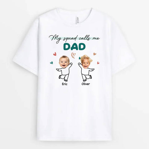 customised fathers day photo tee with kids's name