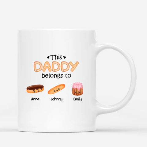 personalised fathers day mugs for stepdad made from ceramic, printed with cute illustration