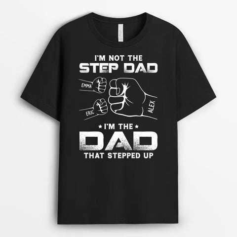 choosing custom t-shirts with name and funny message as stepdad Fathers Day gifts[product]