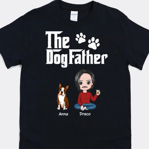 custom tee as the best father's day gifts from dog customised with names and illustrations[product]