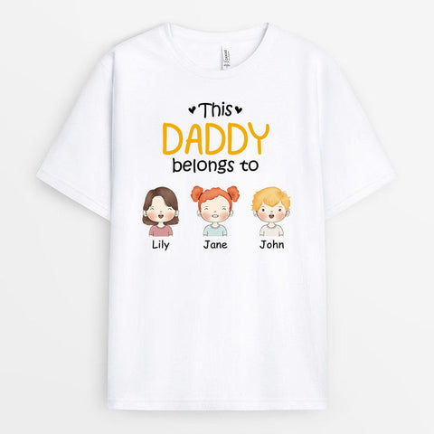 The special shirt is customised with your dad's name, a heartfelt Fathers Day message from son, illustrations[product]