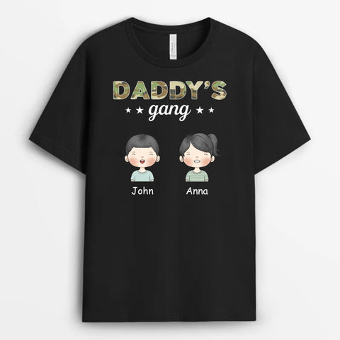 customised fathers day t-shirt for dad with kids print
