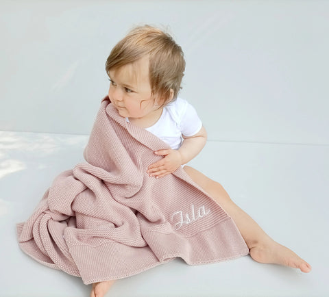 First Birthday Present Ideas from Parents - Monogrammed Blanket