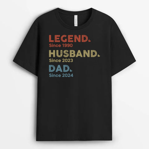 customised fathers day tee for new fathers with name and year