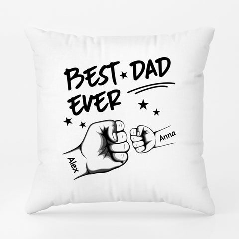 personalised pillow for new dads with fist bump
