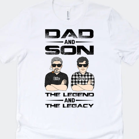 Funny Personal Tee Printed With Names, Illustration and Funny Fathers Day Message As Funny Fathers Day Gifts From Son