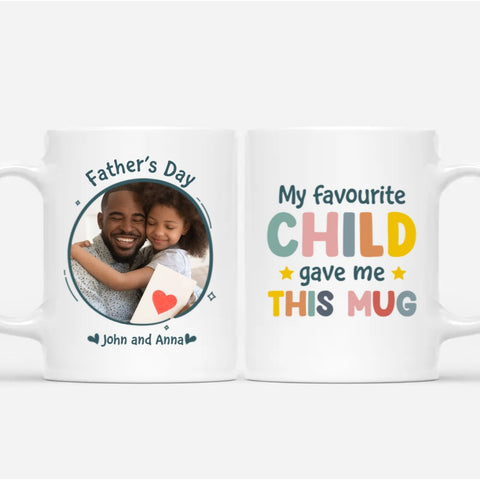customised fathers day mugs with printed photo and text[product]