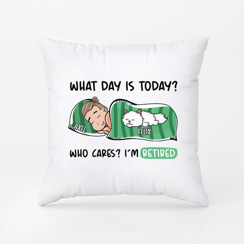 funny retirement gift what day is today pillow 