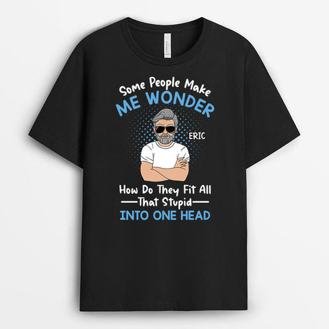 This tee, featured with a funny quote about stupidity, will shake any male recipient with laughter[product]