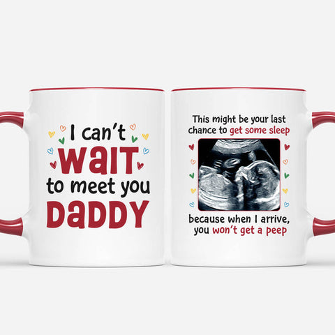 Personalised I Cant Wait To See You Daddy Mug as funny fathers day gift for new dads