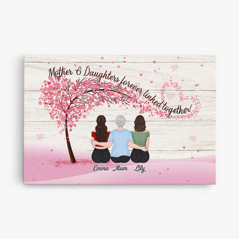 Personalised Mother Daughters Forever Linked Together Canvas-gift ideas for daughter's 30th birthday
