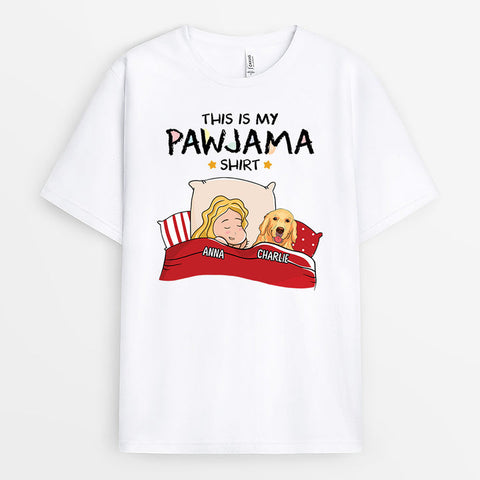 Personalised This Is My Dog Pawjama T-Shirt-30th birthday gift for daughter