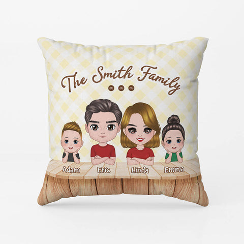 Personalised The Best Family Pillow adorned with family members names and sweet drawings are perfect for anniversaries, family gatherings, or just because