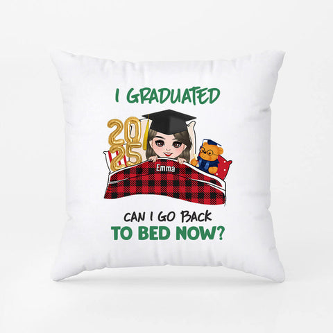 Personalised Can I Go To Bed Now Pillow as graduation present ideas for best friend