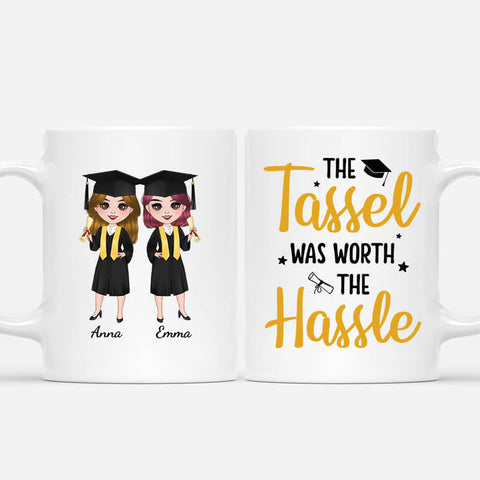 Personalised The Tassel Was Worth The Hassle Mug as graduation gift ideas for friends