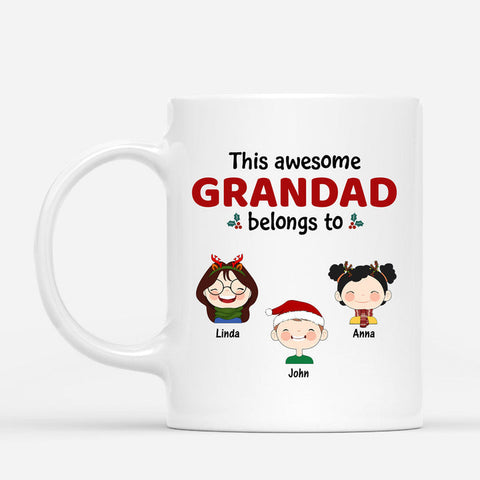 Personalised This Awesome Daddy Belongs To Mug-best presents for grandad