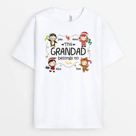 Personalised This Xmas Grandpa Belongs To T-Shirtgift ideas for grandad[product]