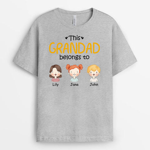 Personalised This Daddy Grandad Belongs To T-shirt- best grandad gifts