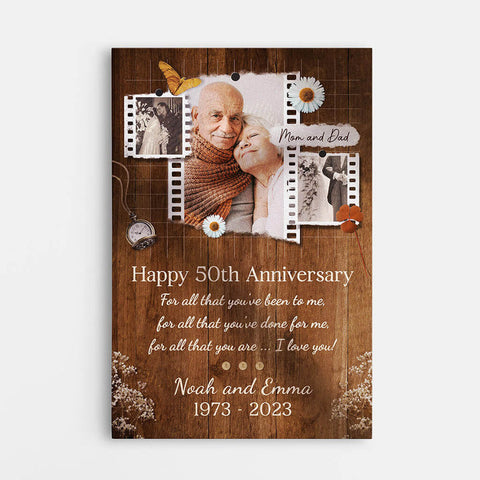 Personalised Happy 50th Anniversary Canvas-gift ideas for grandad