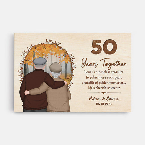 Personalised 50 Years Together Celebration Canvas-best grandad gifts[product]