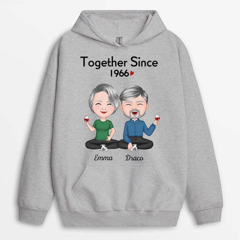 Personalised Together Since Hoodie-grandad gift ideas[product]