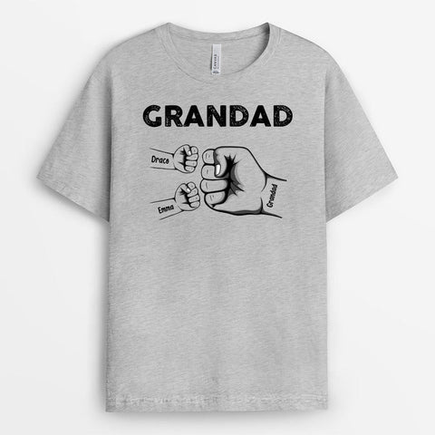 Personalised Dad Grandpa Kid Fist Bump Shirt-grandad gift ideas-best grandad gifts