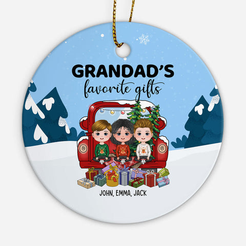 Personalised Grandad’s Favourite Gifts Christmas Ornament-thoughtful gifts for grandad