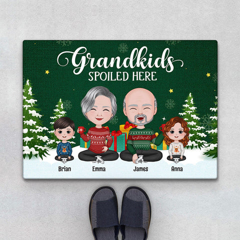Personalised Grandkids Spoiled Here Doormat-gift ideas for grandad[product]