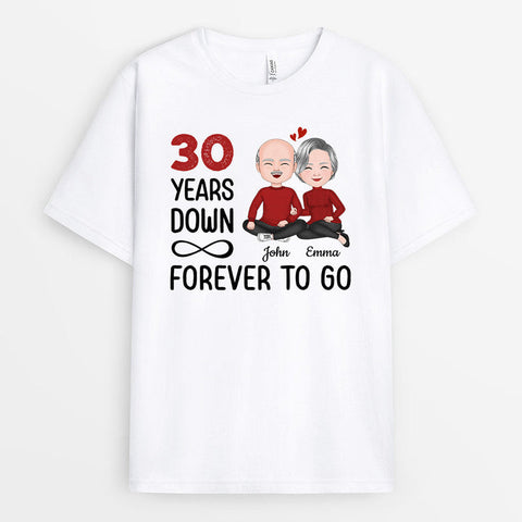 Personalised Many Years Down Forever To Go T-shirt-best presents for grandad