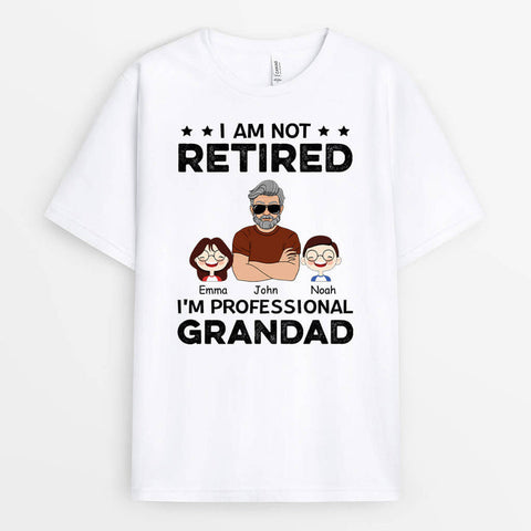 Personalised I'm Professional Grandad Not Retired T-Shirt-grandad gift ideas[product]