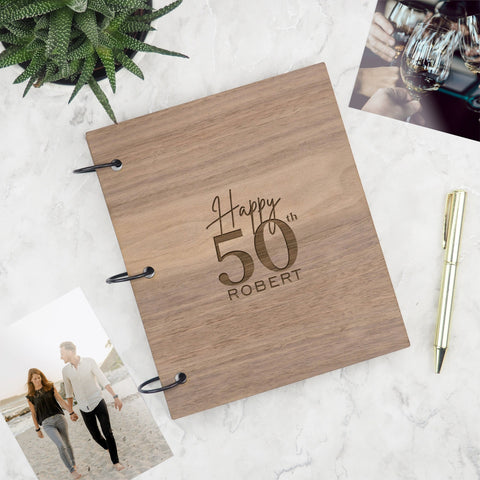 50th Gift Ideas for Male Friend Birthday - Personalised Photo Album