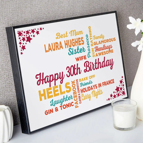 Gift Ideas for Wife's 30th Birthday - Personalised Canvas