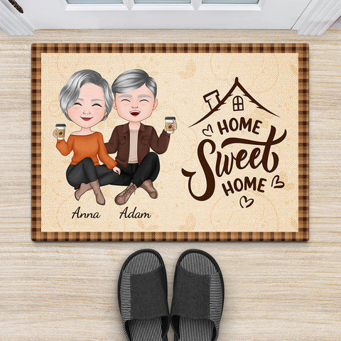 Personalised Home Sweet Home Door Mats are Practical ideas for wife's 50th birthday gift[product]