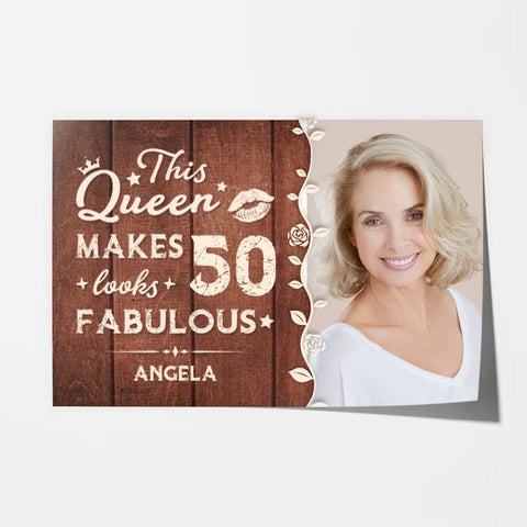 Personalised This Queen Makes 50 Fabulous Poster is a best-selling 50th birthday present for wife[product]