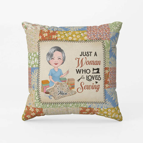 Personalised A Woman Who Loves Sewing Pillow as 50th birthday present for wife Who Loves Sewing[product]