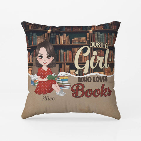 A Woman, Who Loves Books Pillow as ideas for PhD graduation gift