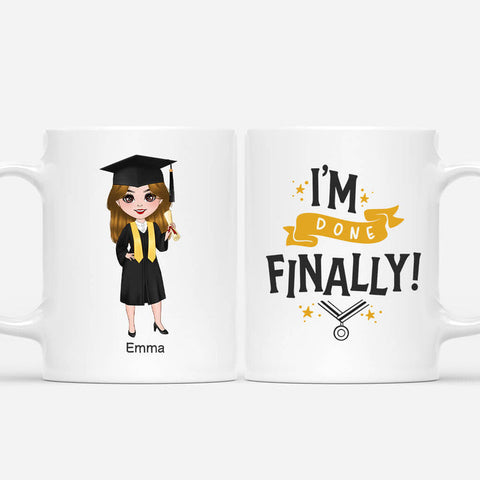 I'm Done Finally Mug as PhD graduation gift ideas for her