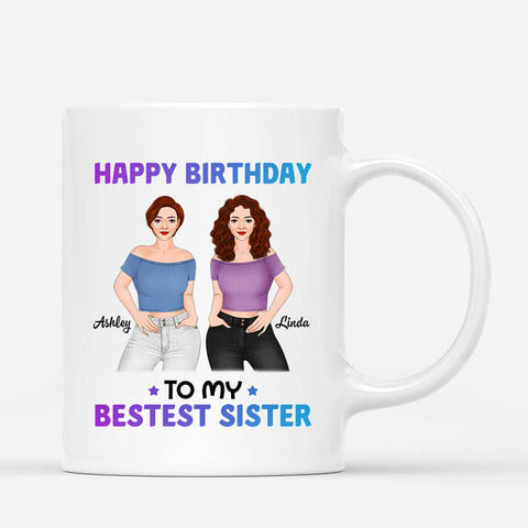 Happy Birthday To My Bestest And Dearest Sister Mug