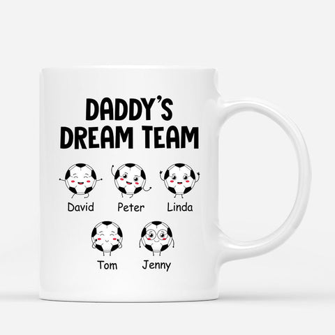 Personalised Daddy's Dream Team Mug as ideas for 18th birthday gift for son
