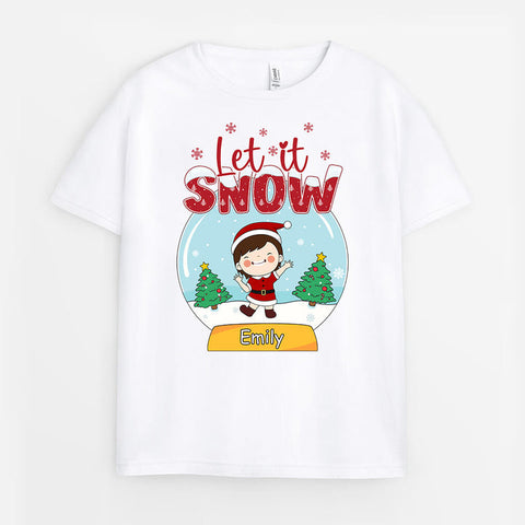 Personalised Let It Snow T-Shirt as one of the cutest teacher leaving gifts during the holiday season[product]